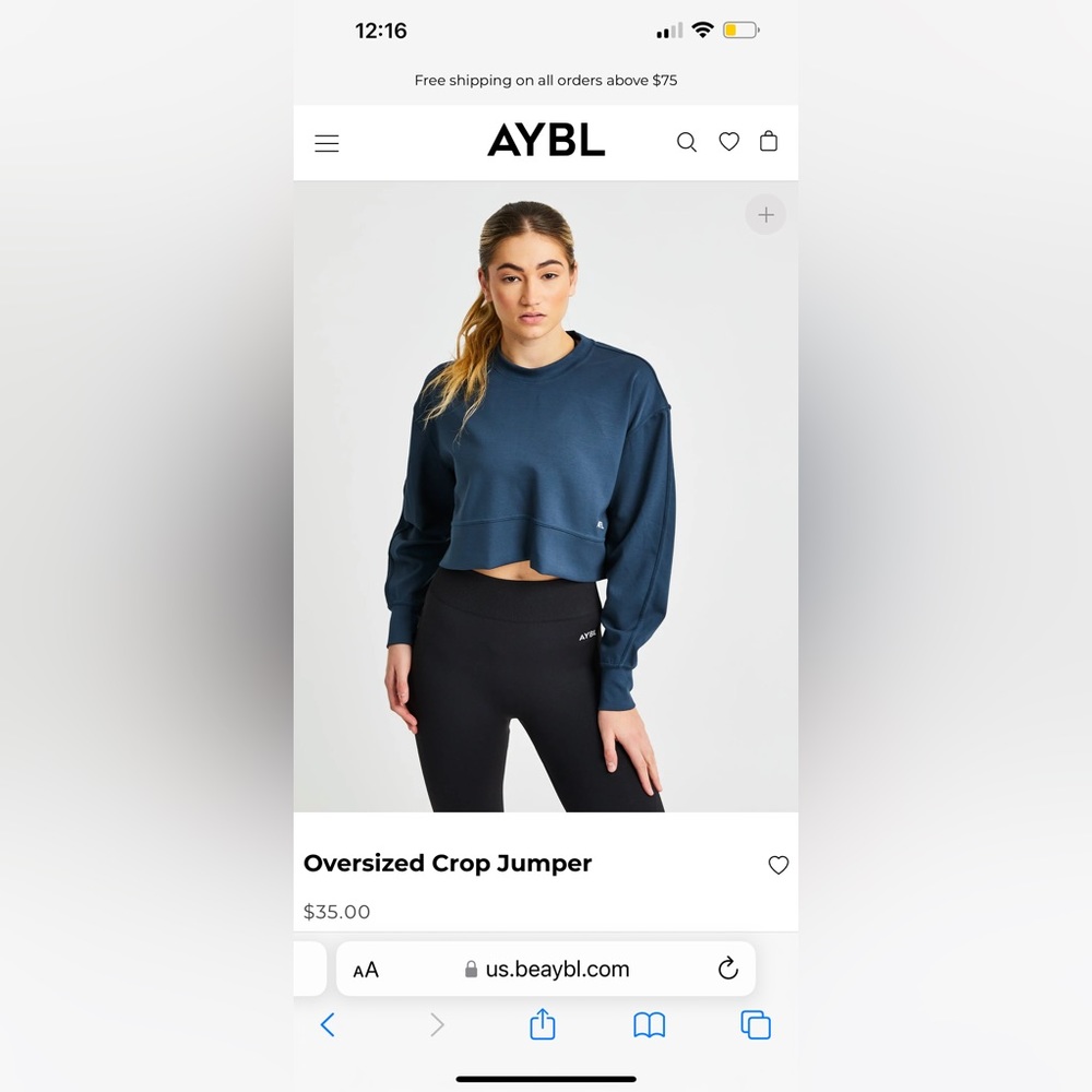 AYBL Oversized Crop Jumper size M